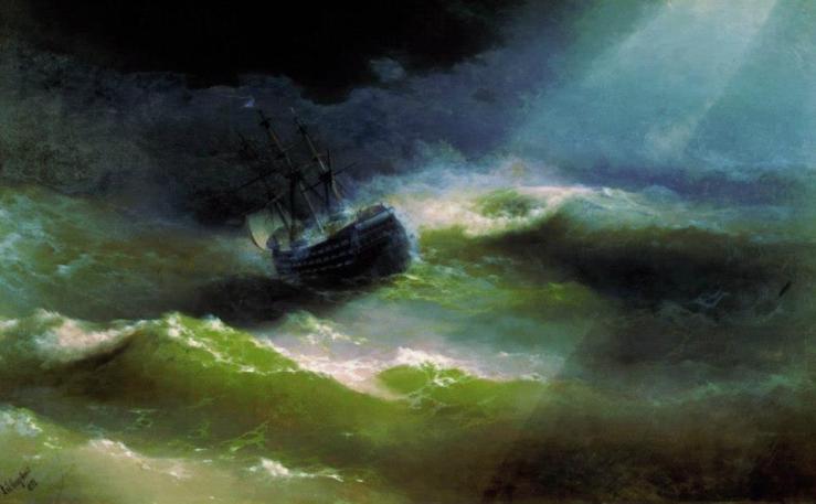 Ivan Konstantinovic Ajvazovskji, La nave 'Maria' nella tempesta (1892)